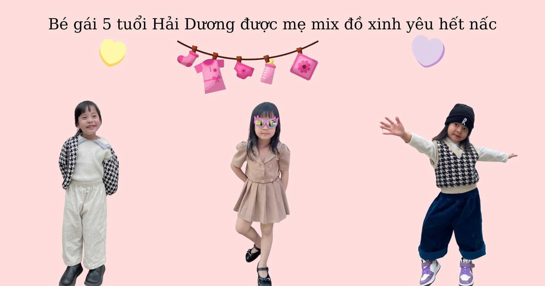 Bé gái 5 tuổi Hải Dương được mẹ mix đồ xinh yêu hết nấc, ai nhìn cũng thấy 'cưng'