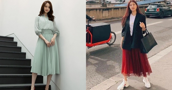 Mặc đẹp với chân váy midi với loạt gợi ý từ Yoona, Suzy và các sao Hàn