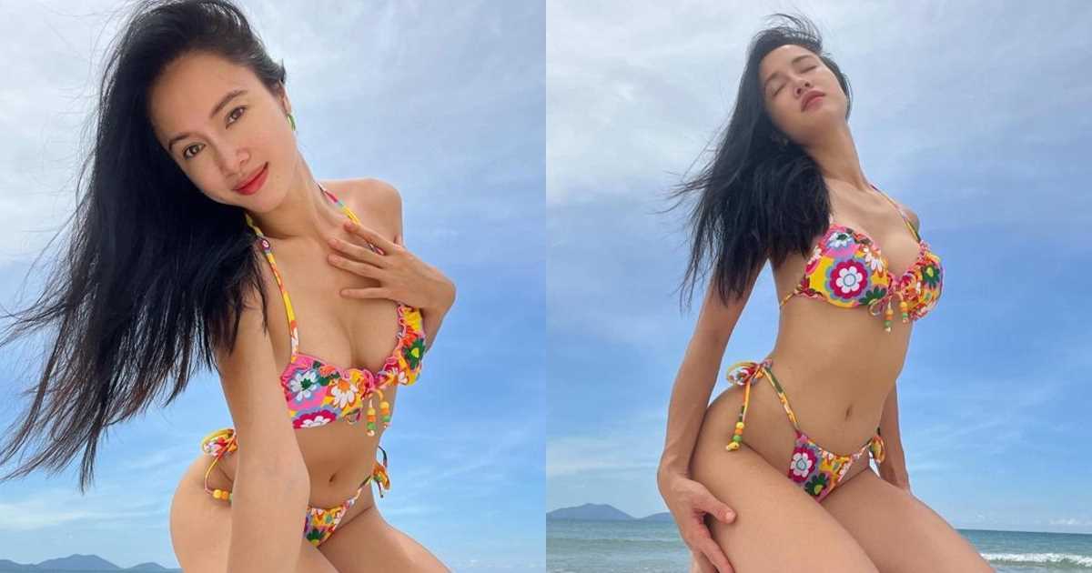 Vũ Ngọc Anh tạo dáng siêu gợi cảm với diện bikini bé xíu