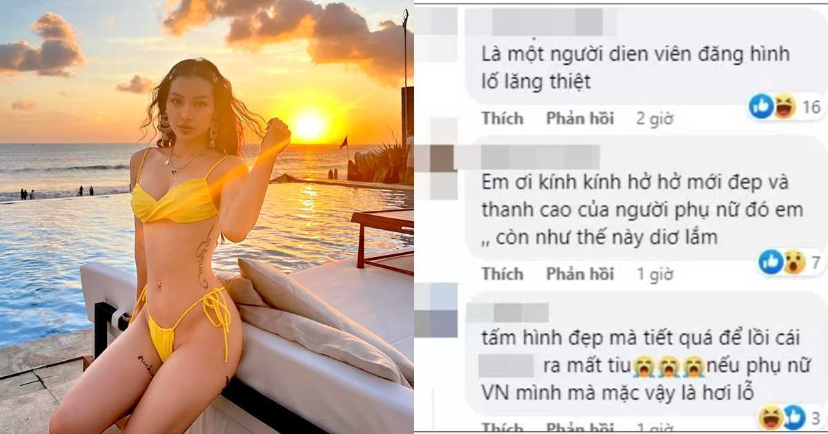 Diện bikini bé xíu, Phương Trinh Jolie bị chê ăn mặc 'lố lăng'