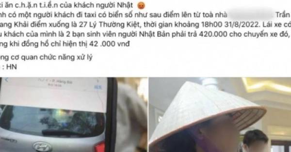 Vụ cuốc taxi 42 nghìn, thu 420 nghìn: Tài xế trả lại tiền, xin lỗi du khách
