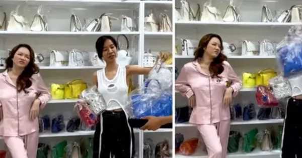 Choáng ngợp với tủ để túi xách hàng hiệu của Lý Nhã Kỳ, fan ngỡ như bước vào store