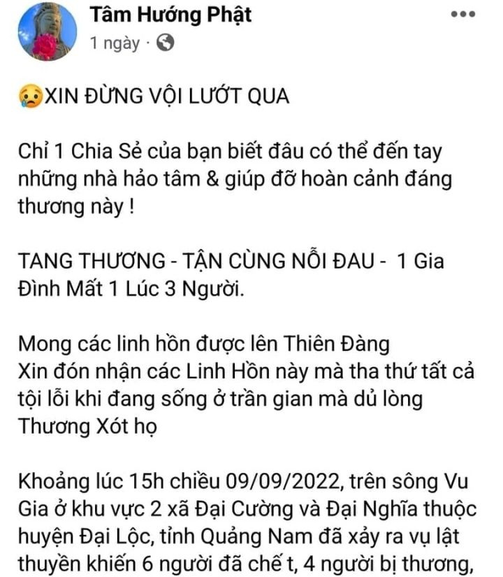 Đăng ảnh 3 người chết đuối hơn 2 năm trước lên Facebook để kêu gọi từ thiện

