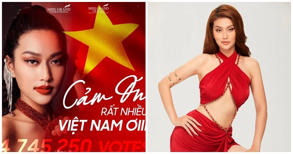 Thiên Ân thắng vé vote phút chót trước 'mũi' đại diện Thái Lan Engfa, chính thức lọt top 20 Miss Grand International 2022