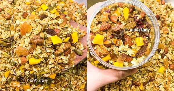 Mẹ đảm chia sẻ cách làm granola bằng nồi chiên không dầu dễ dàng, phù hợp cho người bận rộn mà vẫn muốn healthy