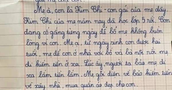 Rơi nước mắt bức thư của một học sinh lớp 5 sau khi cha mẹ ly hôn: 'Con chỉ mong mẹ hãy hiểu, mẹ vẫn còn một đứa con gái là con đang sống cùng bà nội mẹ nhé'