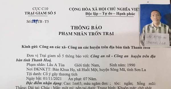 Cảnh sát truy tìm phạm nhân bỏ trốn khi lao động
