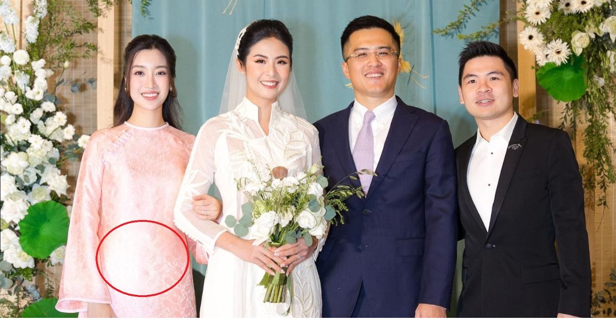 Đỗ Mỹ Linh đi ăn cưới HH Ngọc Hân nhưng dân tình chỉ soi vòng eo biến mất vòng bụng nhô cao