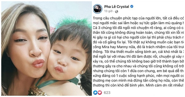 Pha Lê 'chủ hoà' vụ việc với chồng cũ và nhân tình, phản ứng của chồng cũ người Hàn gây chú ý