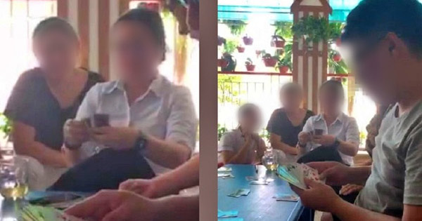 Xôn xao hình ảnh nữ hiệu trưởng cùng nhiều người đánh bài ăn tiền


