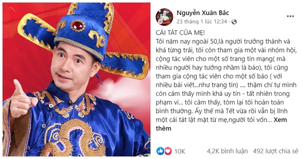 Bị yêu cầu xin lỗi sau bài đăng bóng gió mắng khán giả chê Táo Quân, Xuân Bắc phản ứng thế nào?