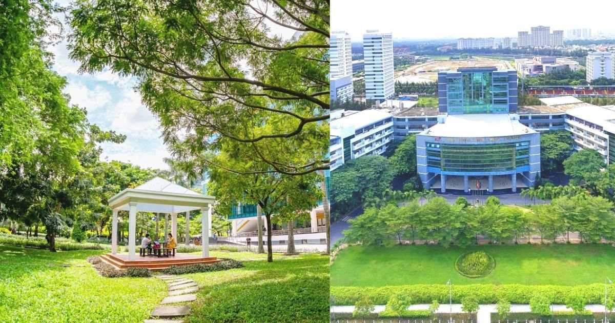 3 trường đại học tư thục ở Việt Nam có cảnh quan như công viên, cây và thảm cỏ bạt ngàn xanh mướt