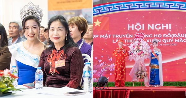 Hoa hậu Doanh nhân Châu Á Đỗ Thị Quỳnh nhận bằng khen tại hội nghị họp mặt truyền thống họ Đỗ (Đậu) Việt Nam