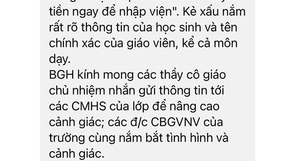 Lừa đảo "con đang cấp cứu, chuyển tiền gấp" xuất hiện tại Hà Nội: Nhiều trường học đã lên tiếng cảnh báo

