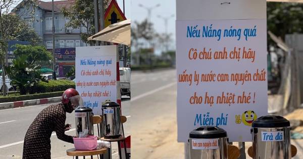 Ngày nắng nóng "chảy mỡ" đầu mùa, cửa hàng chuẩn bị thùng nước cam và trà đá miễn phí, CĐM khen hết lời