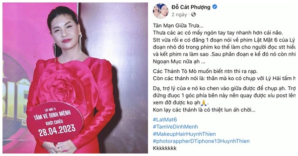 Bị "ném đá" vì hành động thiếu tinh tế với Lý Hải, Cát Phượng lên tiếng đáp trả
