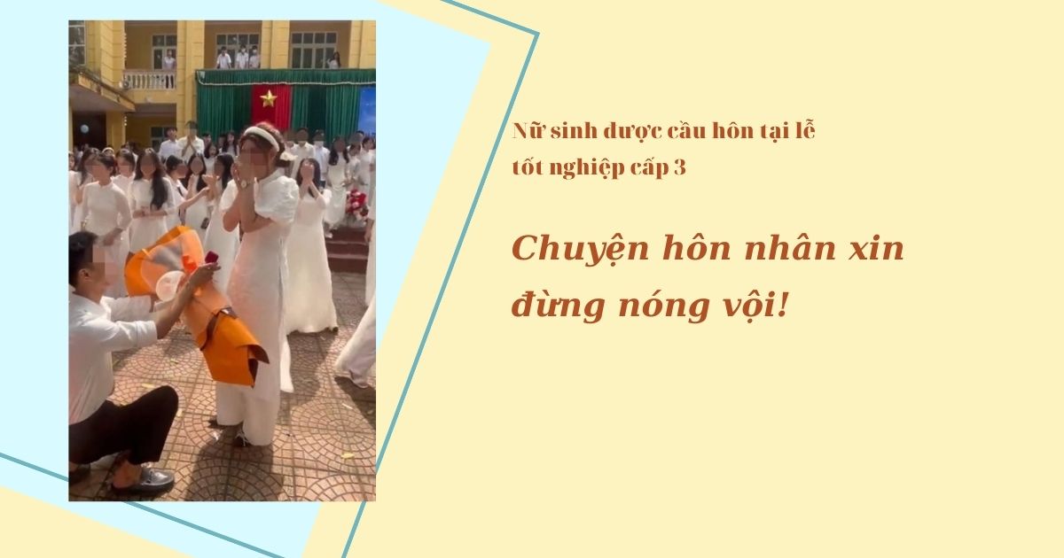 Nữ sinh được cầu hôn tại lễ tốt nghiệp cấp 3, dân mạng tranh cãi kịch liệt, nhà trường nói điều bất ngờ