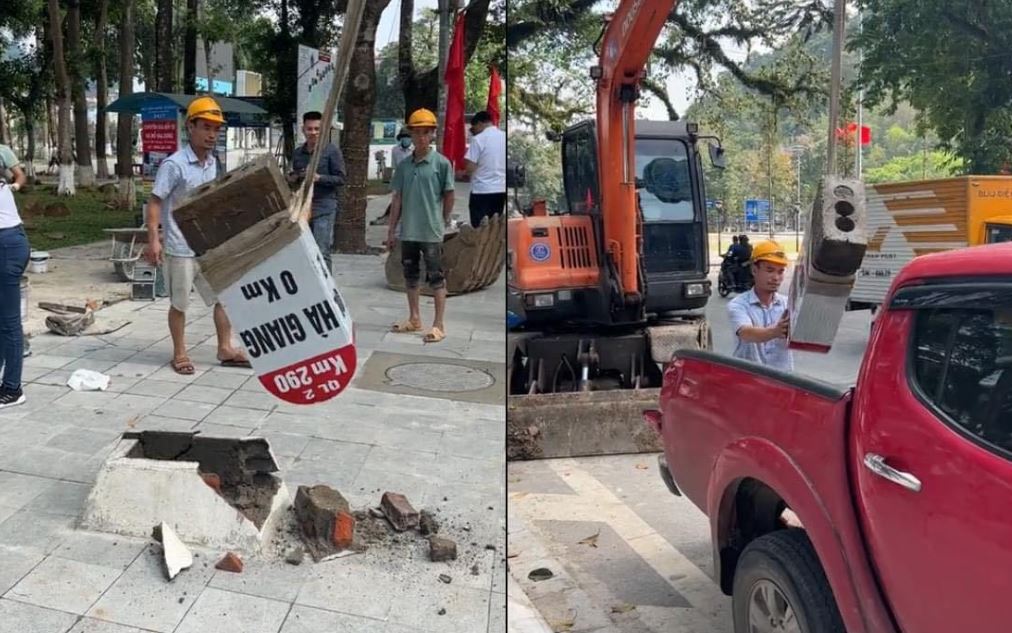 Cột mốc KM0 ở đâu? Xôn xao hình ảnh cột mốc KM0 ở Hà Giang bị tháo dỡ, nguyên nhân là gì?