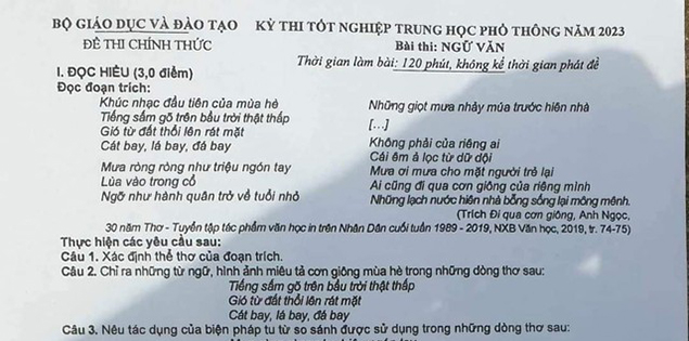 Đề Ngữ văn xuất hiện trên mạng chỉ sau 30 phút làm bài: Làm lộ đề thi có thể bị xử lý thế nào?

