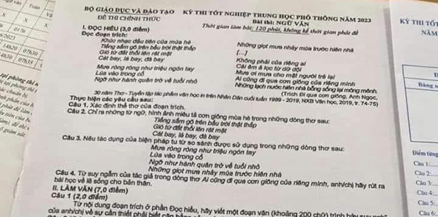 Vụ lọt đề thi Văn, Toán tốt nghiệp THPT 2023: Xử lý giám thị liên quan

