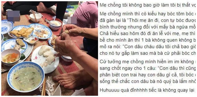 Mẹ chồng bóc tôm cho con dâu bị nhắc khéo, bà chốt một câu khiến "người dưng" câm nín
