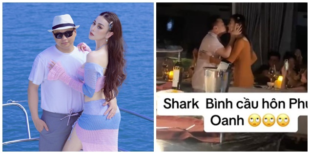 Lộ clip nghi vấn Shark Bình cầu hôn Phương Oanh, cảnh khóa môi ngọt ngào gây sốt