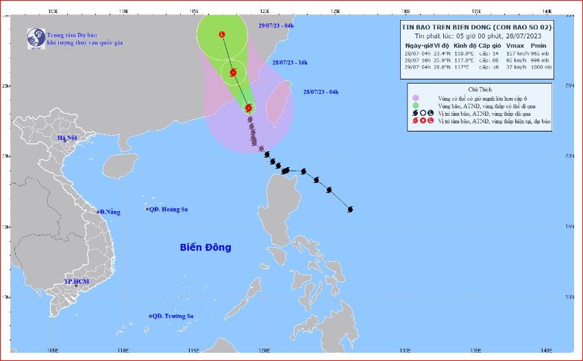 Diễn biến mới nhất của cơn bão số 2, lúc nào suy yếu?
