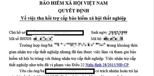 Chiêu trò mới, mạo danh cơ quan bảo hiểm xã hội thu hồi tiền trợ cấp thất nghiệp

