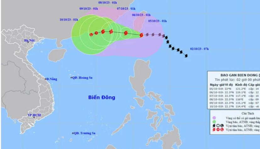 Bão Koinu đã vào biển Đông, sức gió mạnh nhất và giật cấp nào?