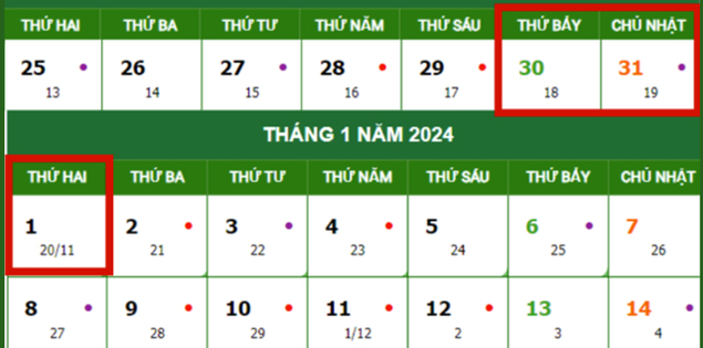 Tết Dương lịch 2024 được nghỉ bao nhiêu ngày?

