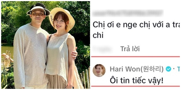 Lại vướng tin đã chia tay Trấn Thành, Hari Won đáp trả bằng 4 từ