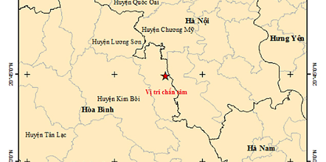 Xảy ra động đất 2.8 độ richter ở huyện Lương Sơn, Hòa Bình

