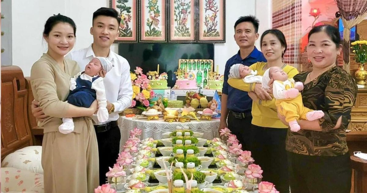 Cặp vợ chồng Hà Tĩnh sinh 3 tự nhiên, dân tình cảm thán: Tết này lì xì gấp 3, công chăm gấp 4