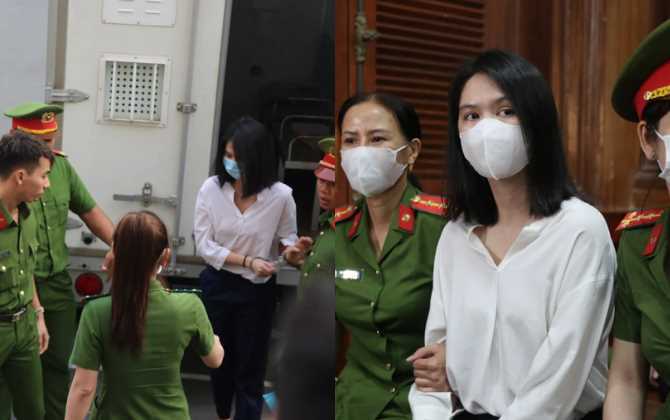 Hình ảnh đầu tiên của "nữ hoàng nội y" Ngọc Trinh tại phiên tòa xét xử