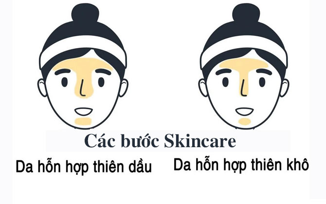 Các bước skincare cho da hỗn hợp thiên dầu và thiên khô đúng chuẩn