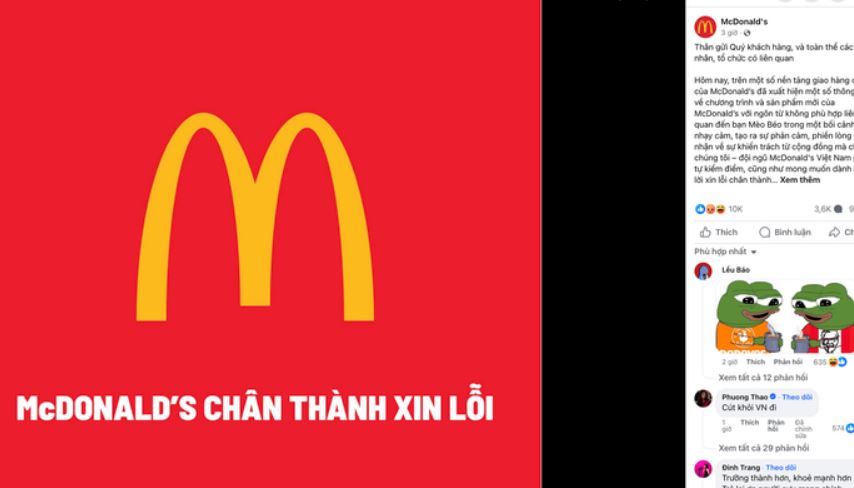 Bị phản ứng dữ dội vì 'đu trend' phản cảm, McDonald's Việt Nam lập tức xin lỗi