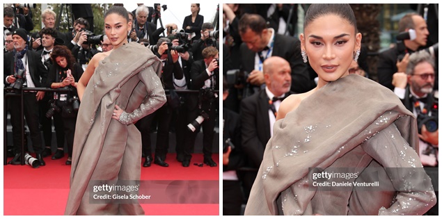 Hoa hậu Hoàn vũ Pia Wurtzbach 'quấn chăn' trên thảm đỏ LHP Cannes
