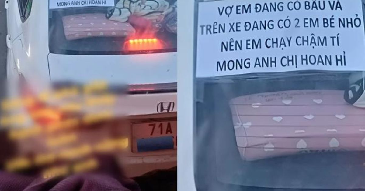 Chở vợ bầu trên ô tô, chồng có cử chỉ ấm lòng, được dân mạng khen tấm tắc
