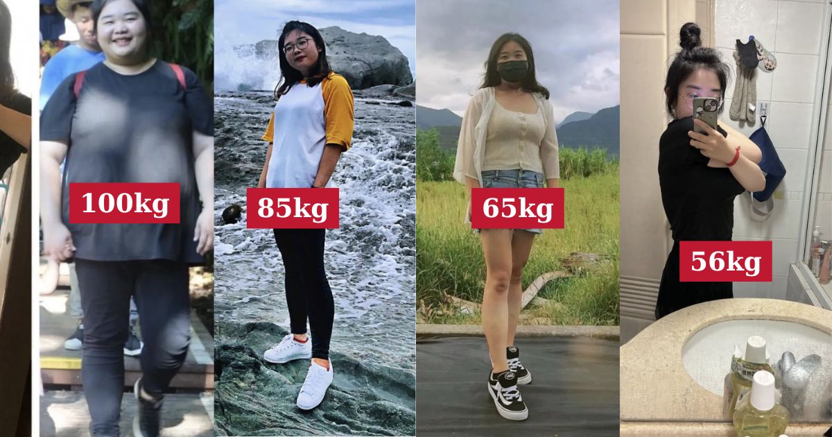 Không cam tâm sống tiếp với cân nặng 100kg, cô gái giảm liền xuống còn 56kg sau gần 2 năm