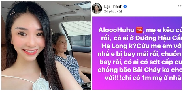 Diễn viên Thanh Bi lo lắng cho mẹ, kêu cứu vì nhà bay mái vì bão Yagi