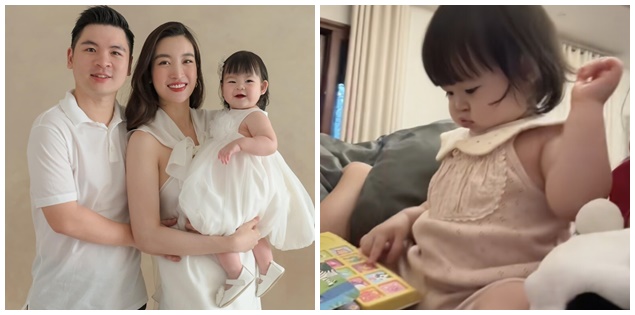 Con gái Đỗ Mỹ Linh 1 tuổi đã cực kỳ 'ham học'
