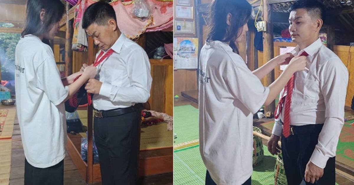 Chuyện cảm động phía sau tấm ảnh 'con gái chuẩn bị cho bố đi đón vợ'
