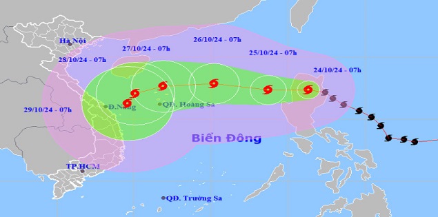 Bão Trà Mi có thể tăng lên cấp 11