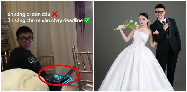 6h sáng đón dâu, 3h sáng chú rể Hải Phòng vẫn chạy deadline, zoom kỹ một vật trên tay netizen khẳng định: Xứng đáng
