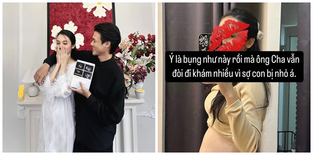 Quỳnh Lương để lộ bụng bầu 5 tháng, tiết lộ nỗi lo của chồng