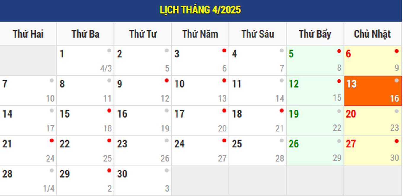 Lý giải về điều trùng hợp trong lịch tháng 4/1975 và lịch tháng 4/2025
