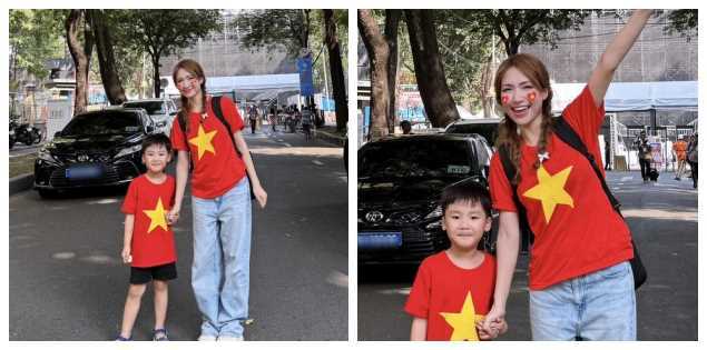 Hòa Minzy đưa con trai đi xem diễu binh, dạy con bài học về lòng yêu nước