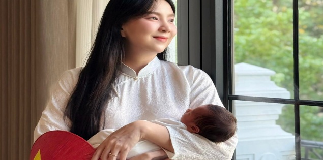 Mai Ngọc và khoảnh khắc đặc biệt kỷ niệm 30/4 cùng con trai sơ sinh​

