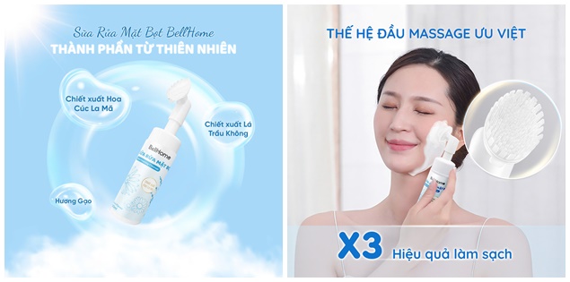 Sữa rửa mặt bọt BellHome sạch sâu cho mọi loại da, mê ngay từ lần đầu dùng thử