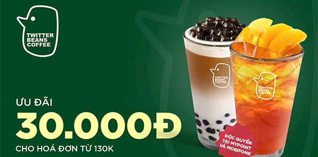 Ưu đãi mùa hè cực chất từ Twitter Beans Coffee trên MyPoint – Mua 2 tặng 1 & Giảm ngay 30K!